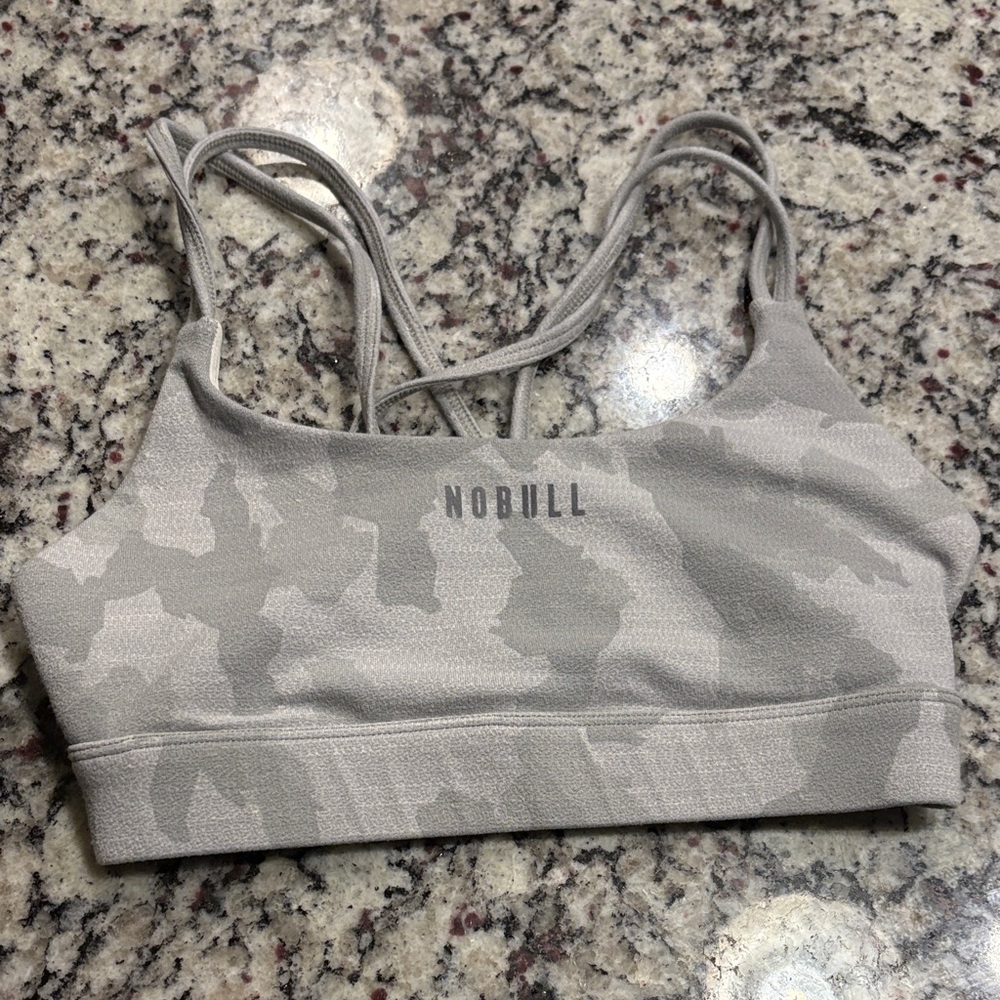 NOBULL Camouflage Gray Sports Bra